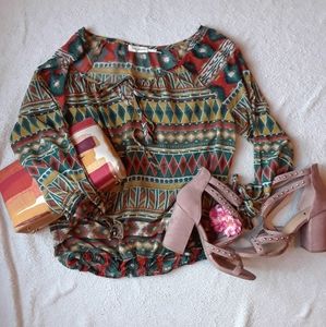 Boho Open Shoulder Top